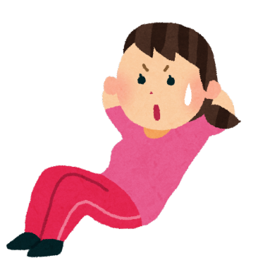 上体起こしをする女性