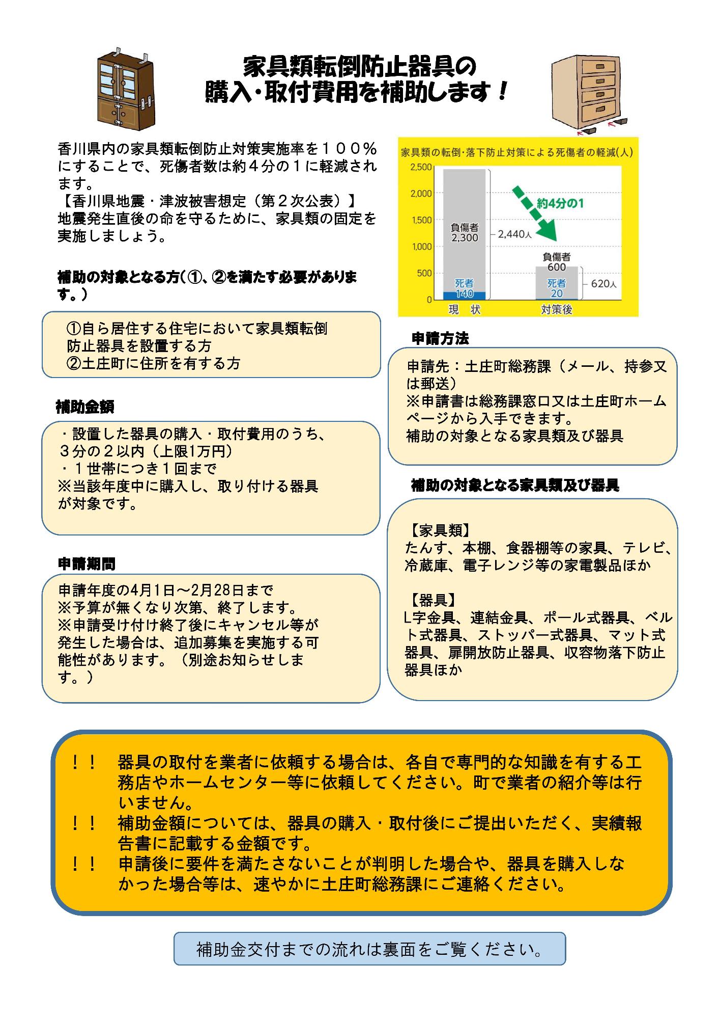 家具類転倒防止対策チラシ