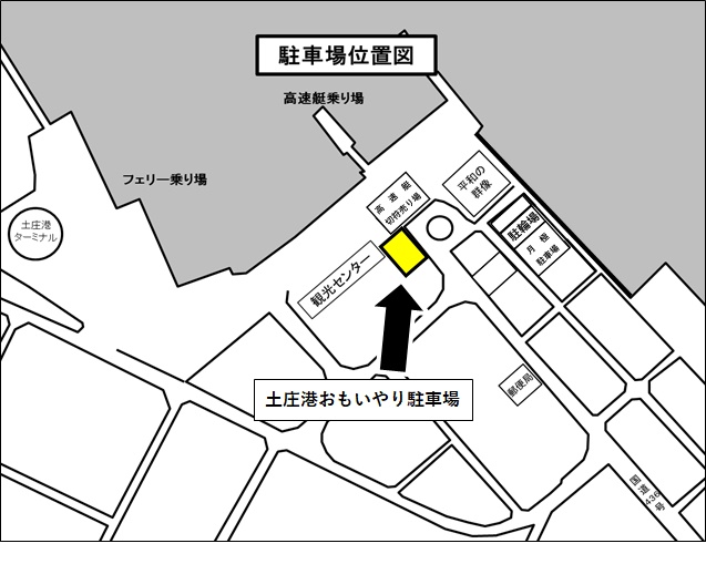 土庄港おもいやり駐車場位置図